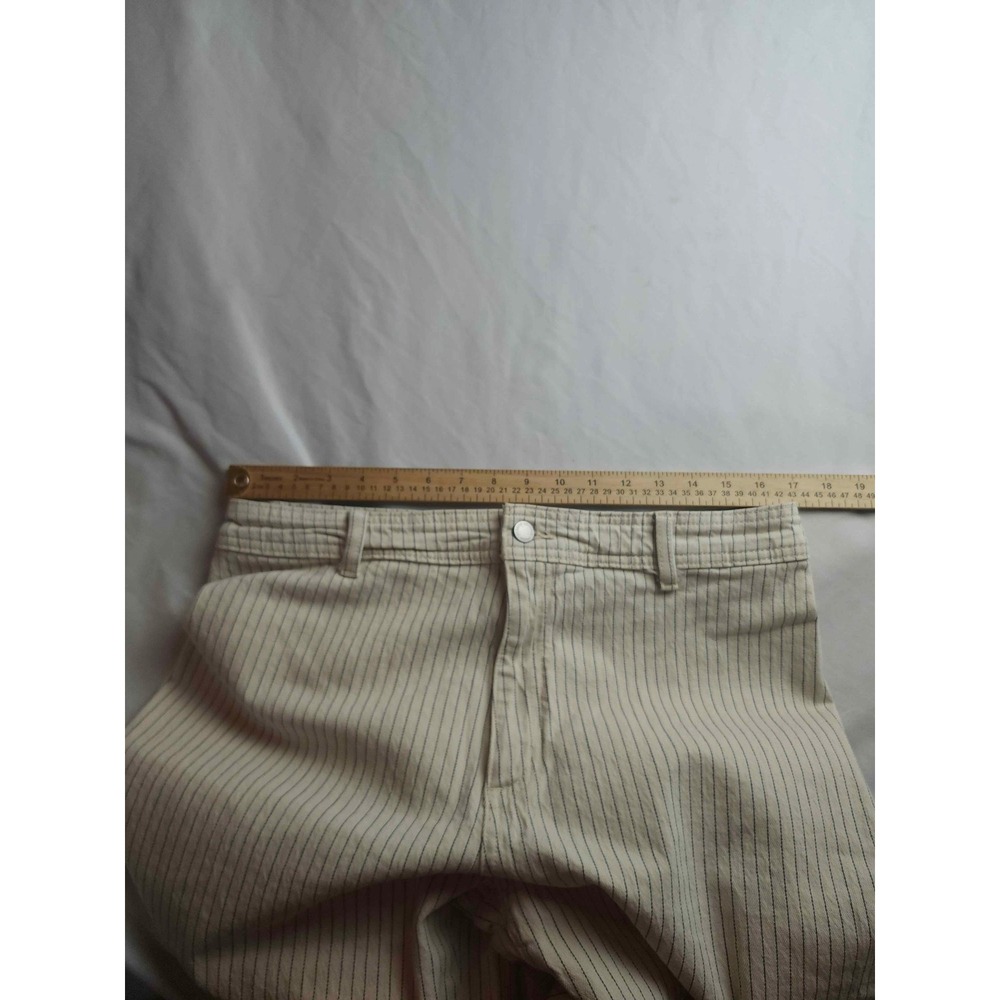 Universal Thread Sailor Wide Leg Pinstripe Pants Cream Navy Blue 14R High Rise - Picture 4 of 9